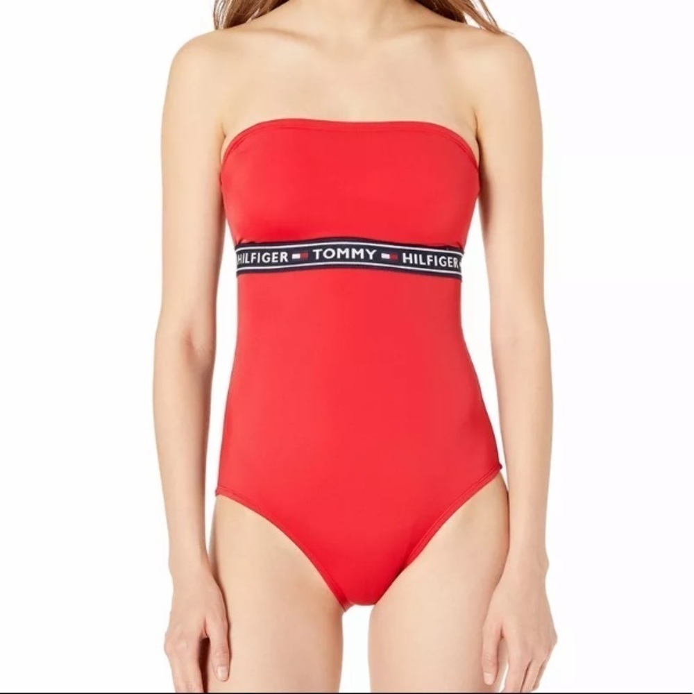 TOMMY Hilfiger Bandeau One Piece Swimsuit